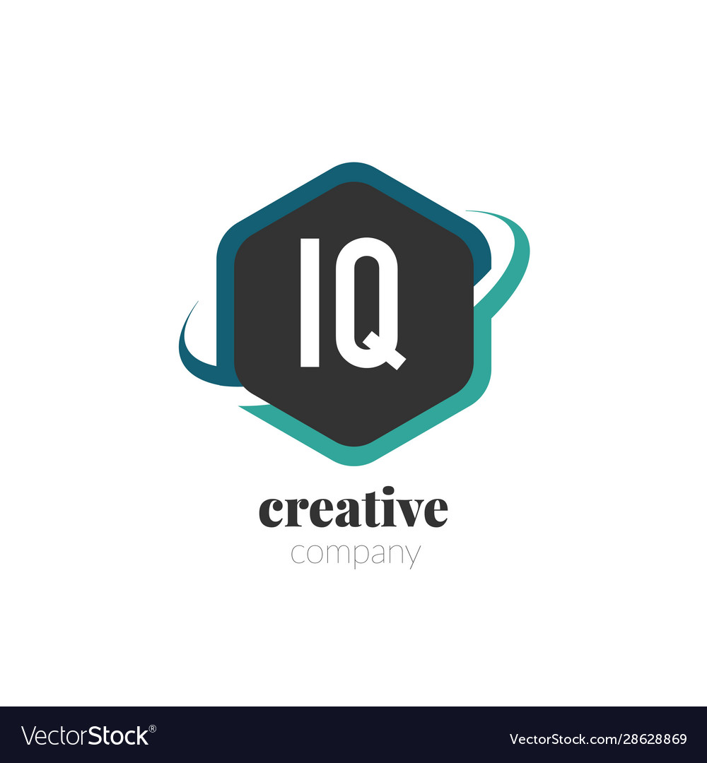 Initial letter iq creative hexagonal design logo