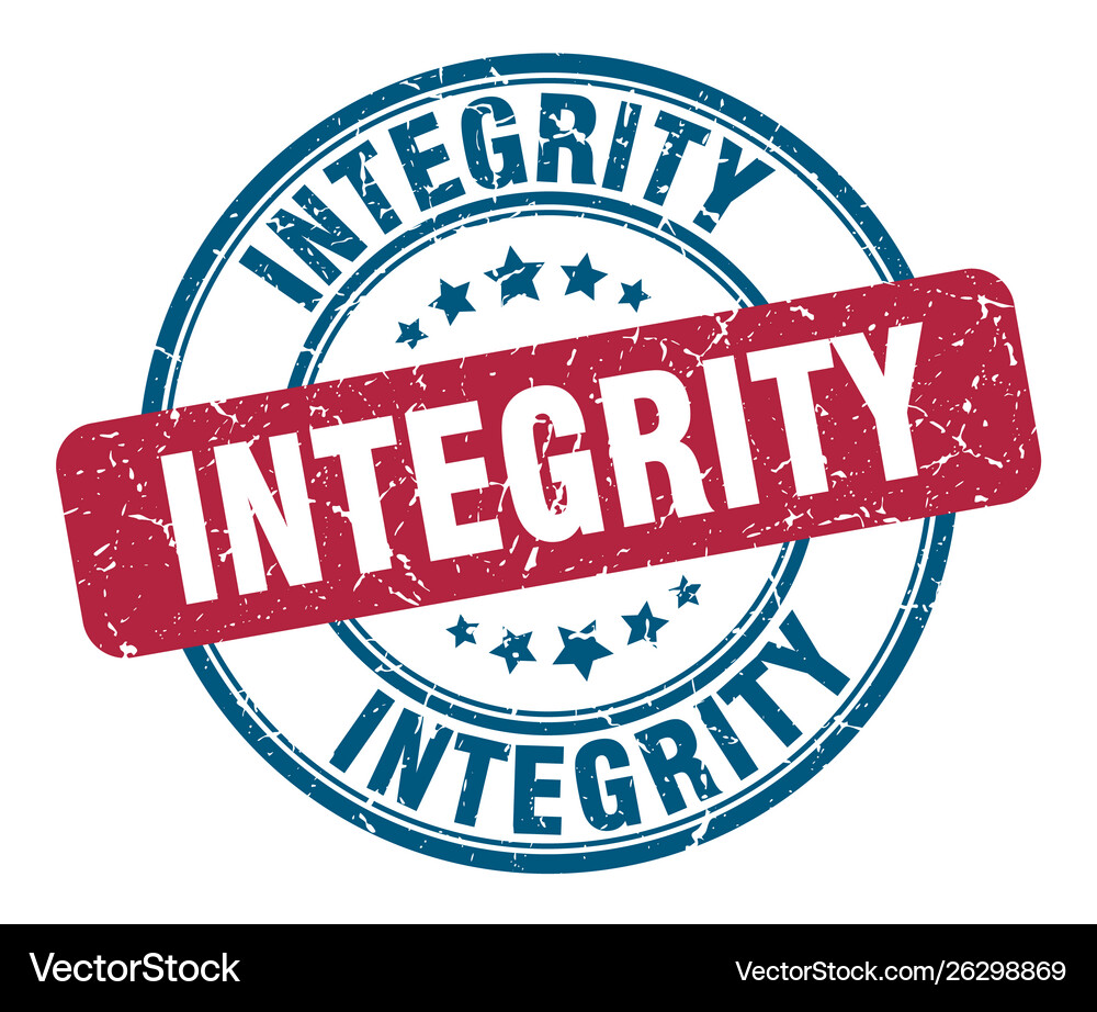 Integrity stamp round grunge sign Royalty Free Vector Image