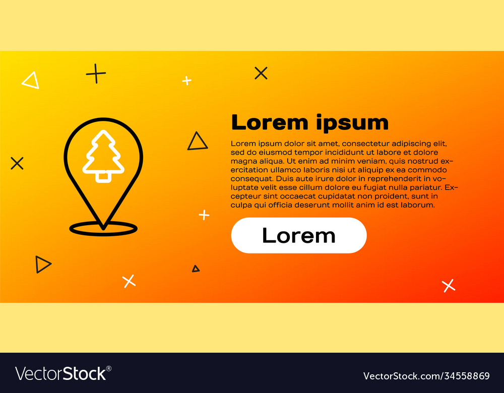 Line location forest on a map icon isolated Vector Image Line location forest on a map icon isolated
