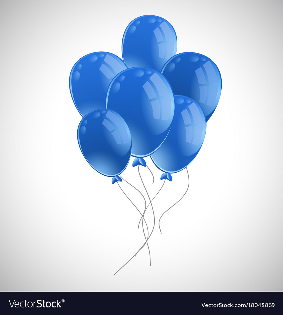 Lots Blue Balloons On White Background Royalty Free Vector