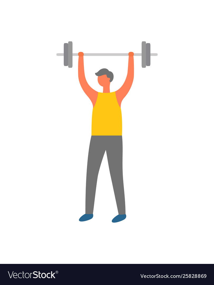 Man lifting weight fitness workout and sport Vector Image