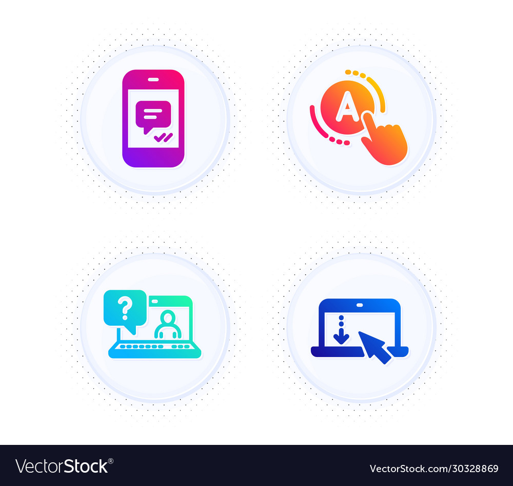 Message ab testing and faq icons set scroll down vector image Message ab testing and faq icons set scroll down