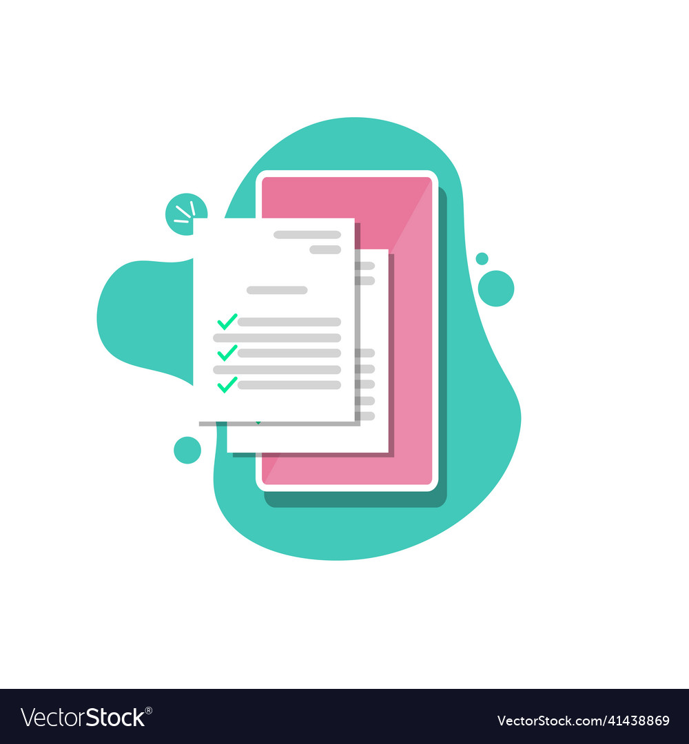 Online form with document checklist on mobile vector image Online form with document checklist on mobile