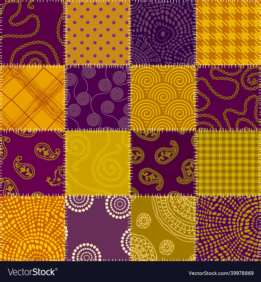 Patchwork textile pattern seamless quilting Vector Image Patchwork textile pattern seamless quilting