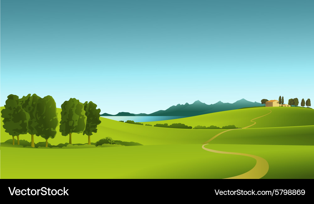 Rural landscape Royalty Free Vector Image - VectorStock