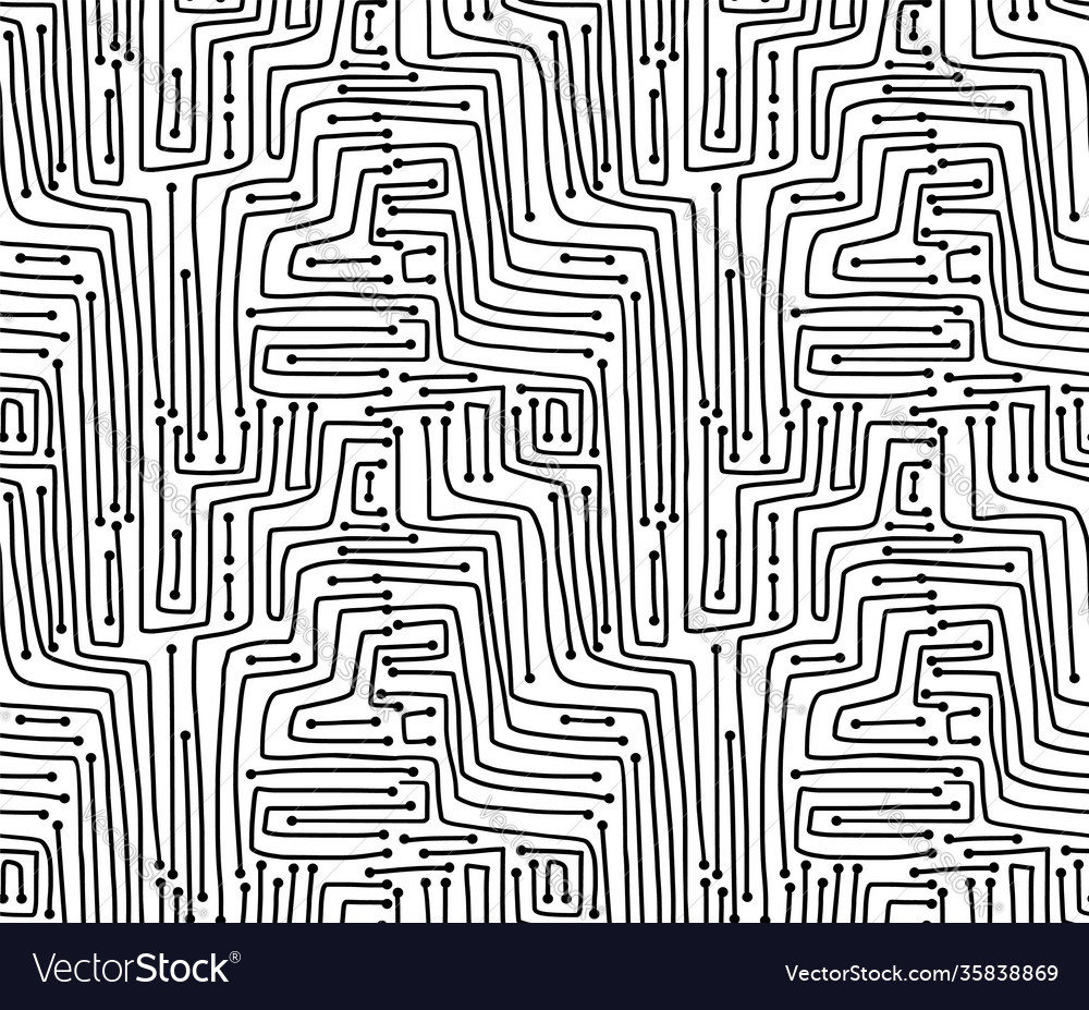 Seamless pattern computer circuit board vector image Seamless pattern computer circuit board