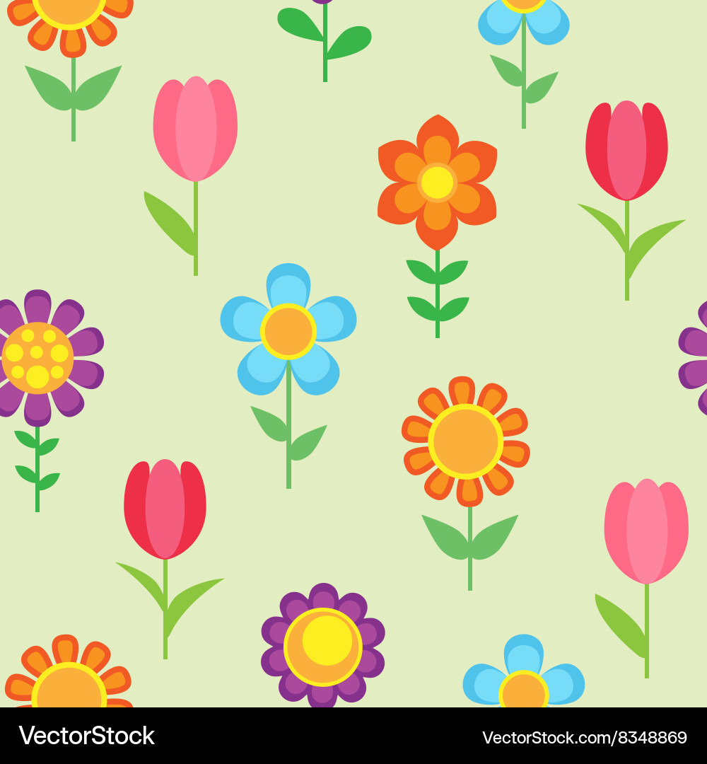 Seamless pattern flowers Royalty Free Vector Image