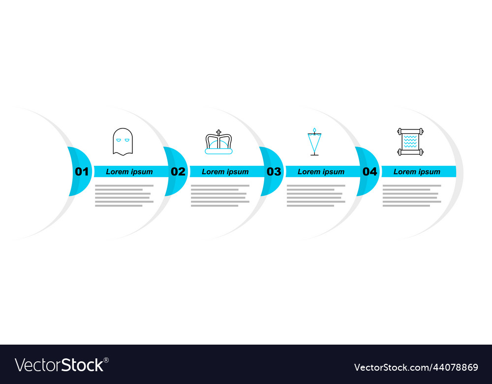 Set line decree parchment scroll medieval flag vector image Set line decree parchment scroll medieval flag