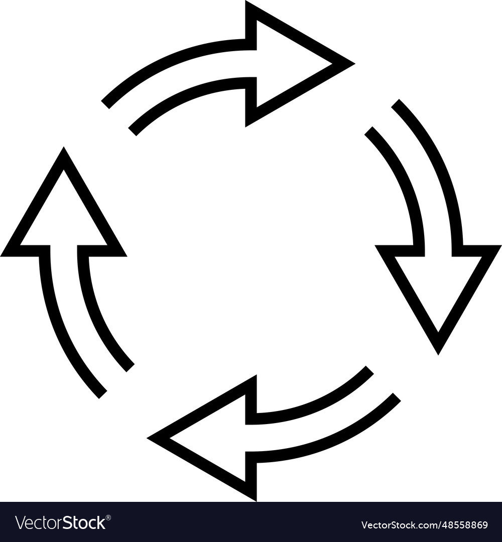 Sign reload refresh icon spinning 4 arrows circle