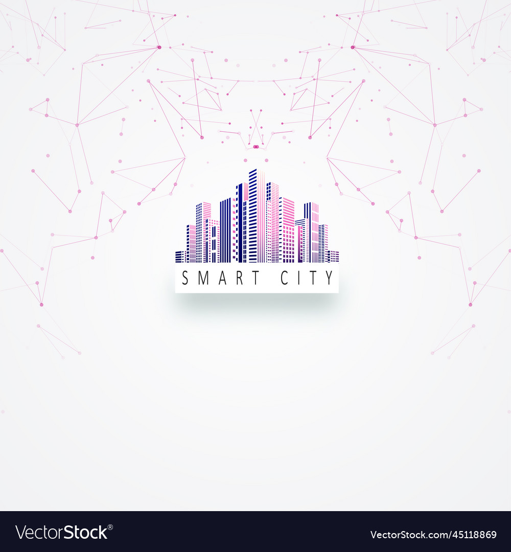 Smart building concept design vector image Smart building concept design