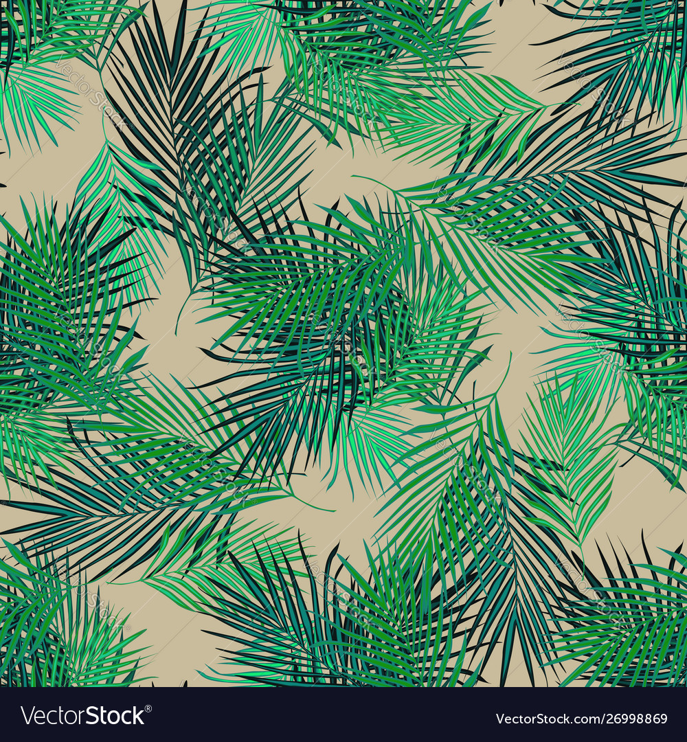 Tropical palm seamless pattern fern leaf wallpaper