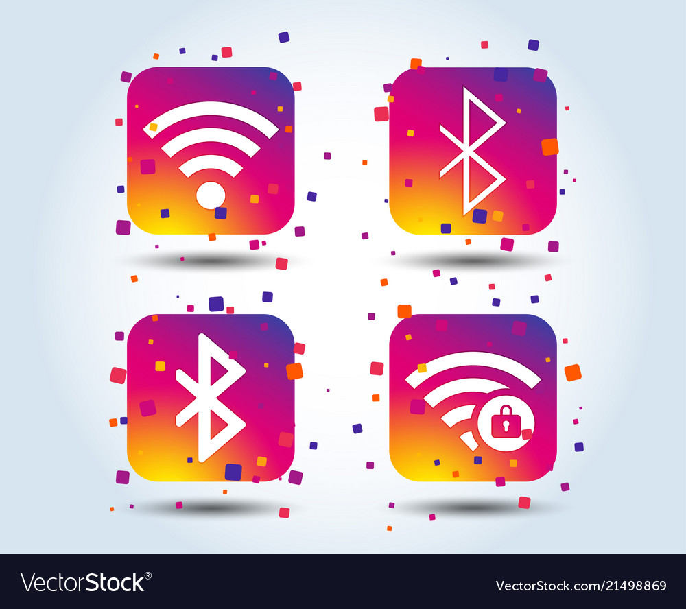 Wifi and bluetooth icon wireless mobile network vector image Wifi and bluetooth icon wireless mobile network