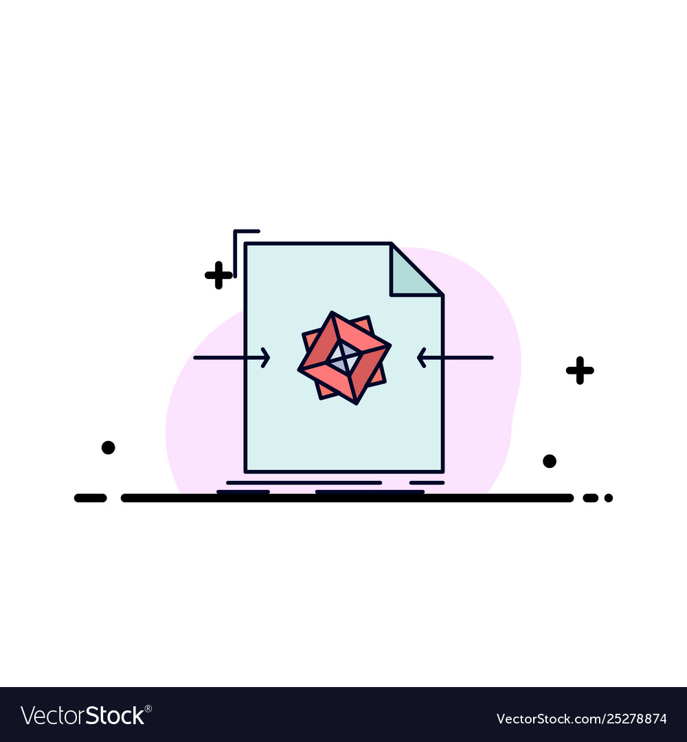 3d document file object processing flat color icon