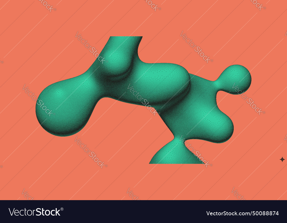 Abstract three-dimensional composition in dotwork vector image Abstract three-dimensional composition in dotwork
