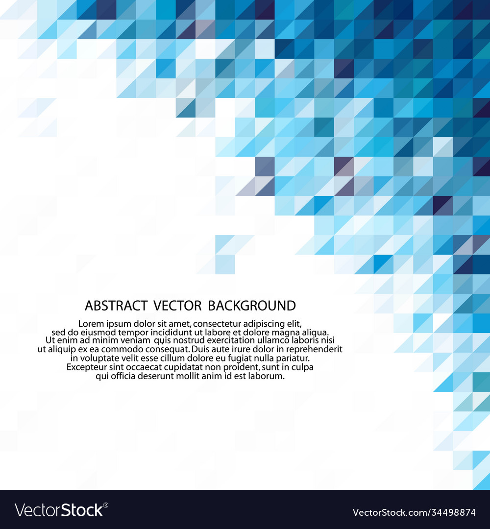 Blue Triangles And Squares Polygonal Style Vector Image