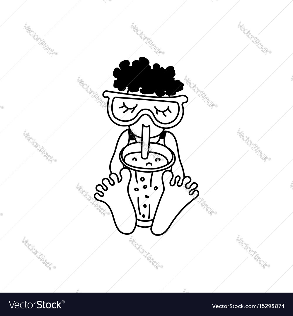 Cartoon child with mask