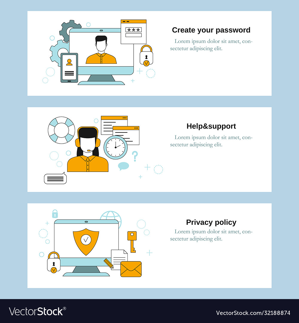Create your password help and support privacy Vector Image Create your password help and support privacy
