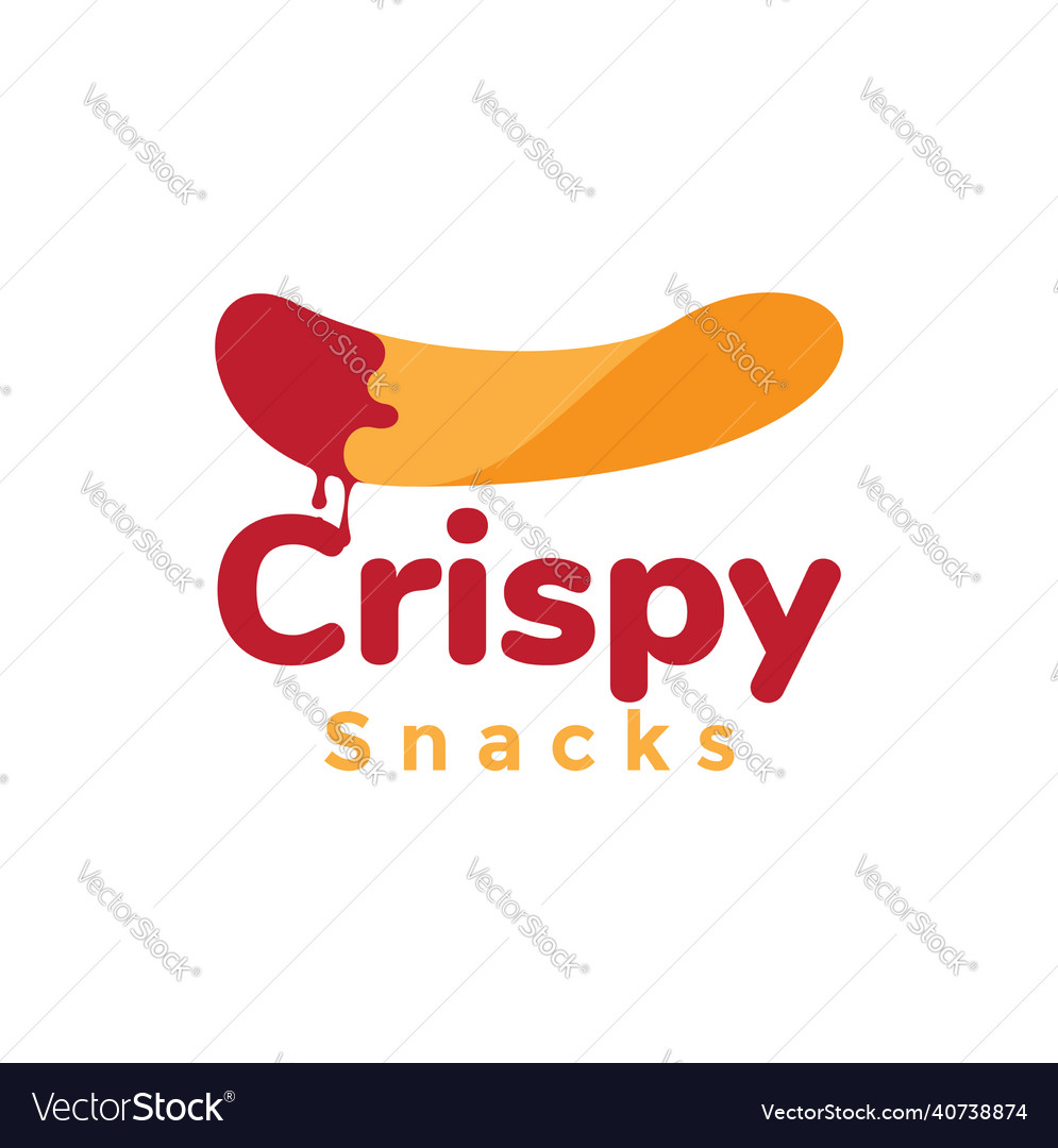 Crunchy snack with sauce logo design graphic Vector Image