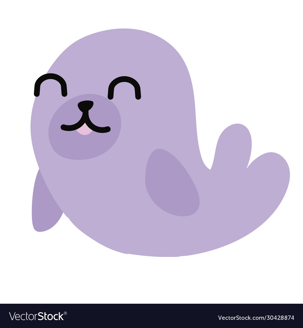 Cute seal sea life animal flat style Royalty Free Vector Cute seal sea life animal flat style Royalty Free Vector