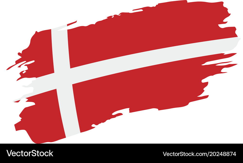 Denmark flag Royalty Free Vector Image - VectorStock