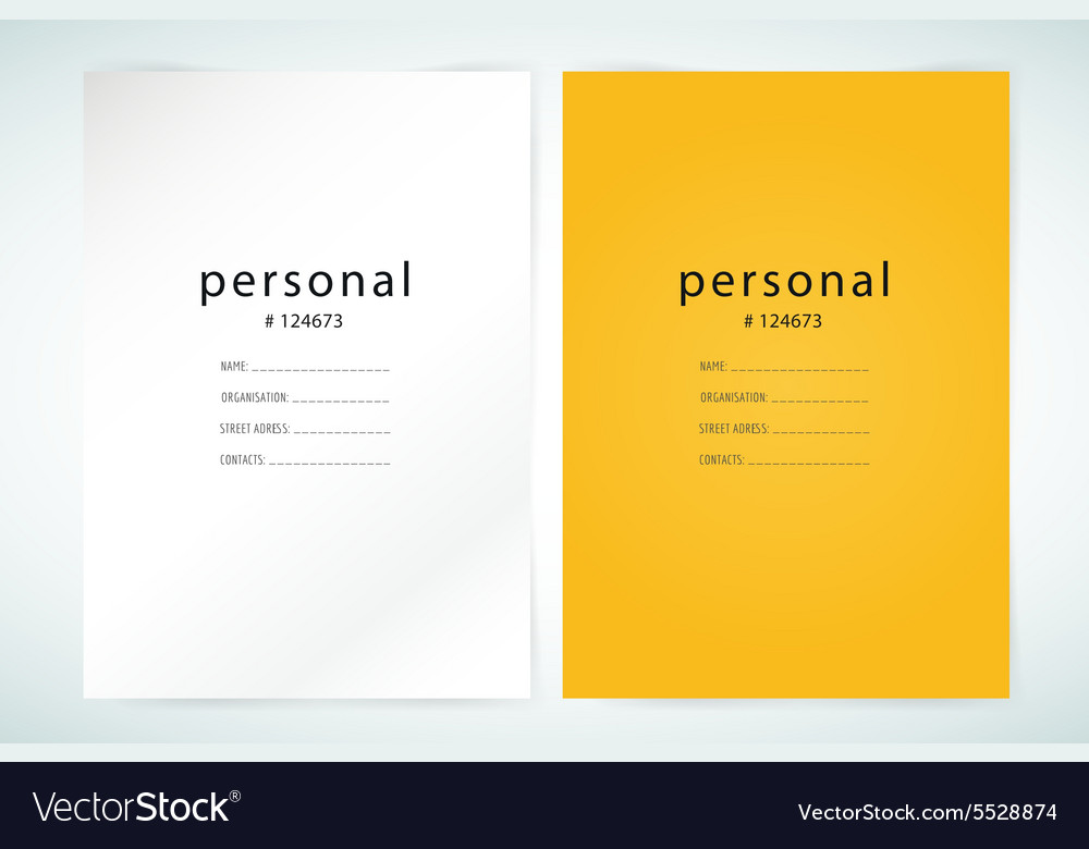 form blank template business folder paper and vector image