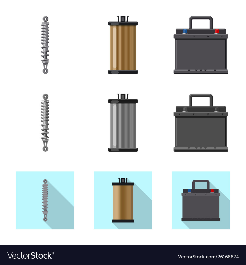 Isolated object auto and part logo collection vector image Isolated object auto and part logo collection