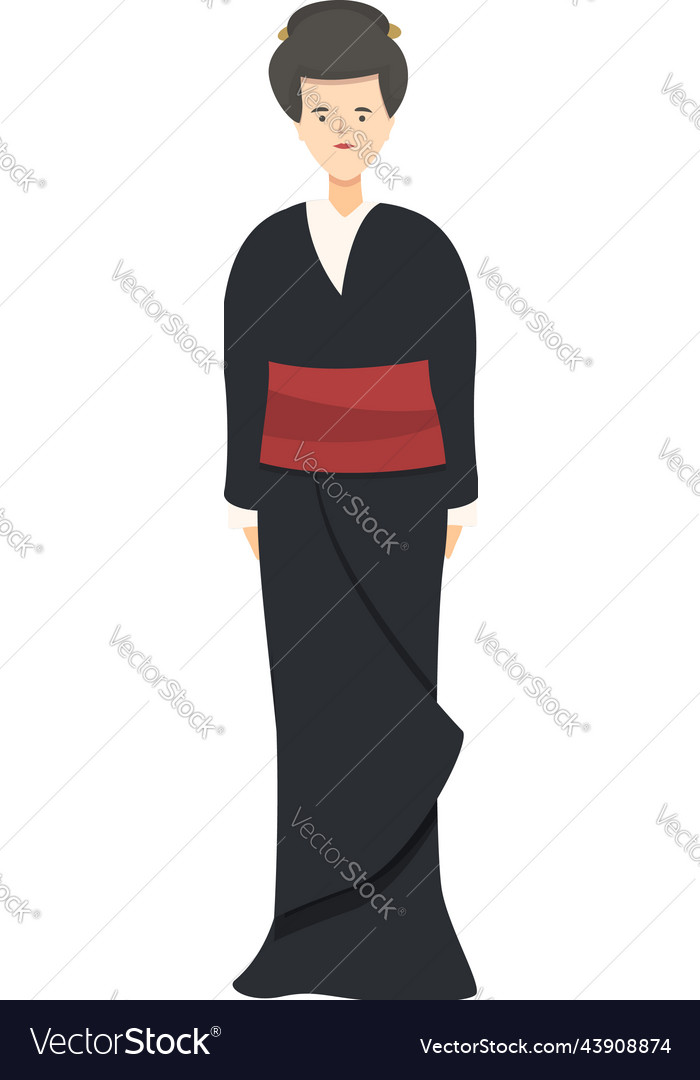 Japanese Geisha Icon Cartoon Japan Female Vector Image