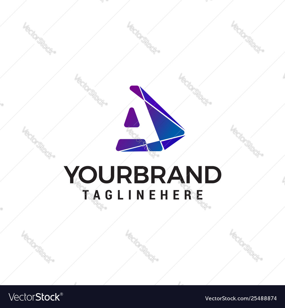 Letter a logo technology design concept template