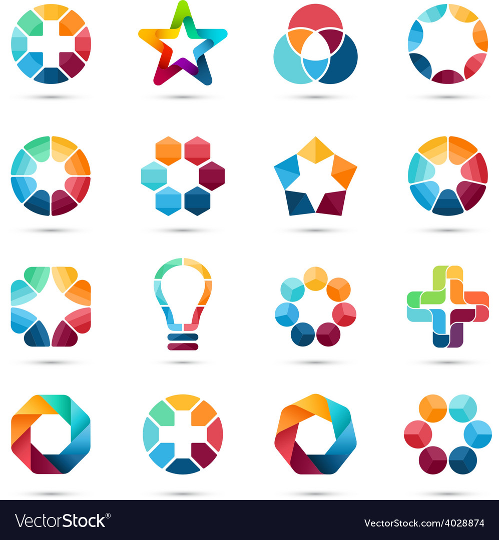 Logo templates set abstract circle creative signs Vector Image