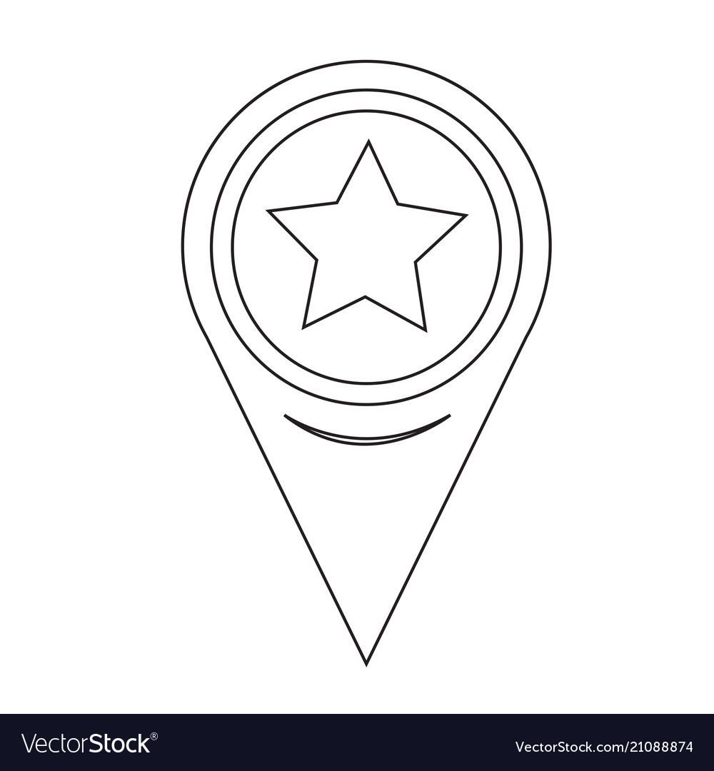 Map pointer star icon