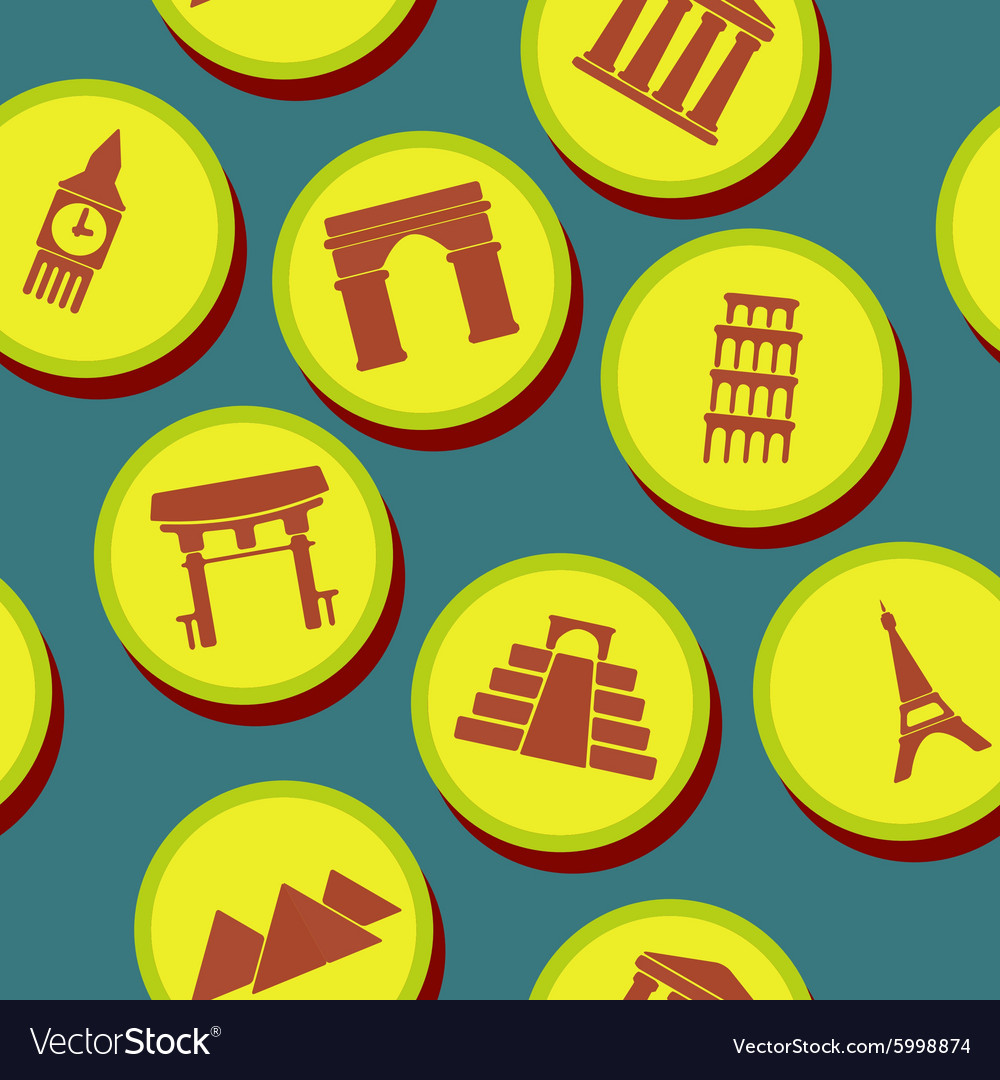 Seamless background with architectural monuments