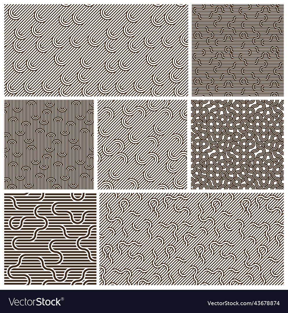 Seamless linear geometric minimalistic patterns Vector Image Seamless linear geometric minimalistic patterns