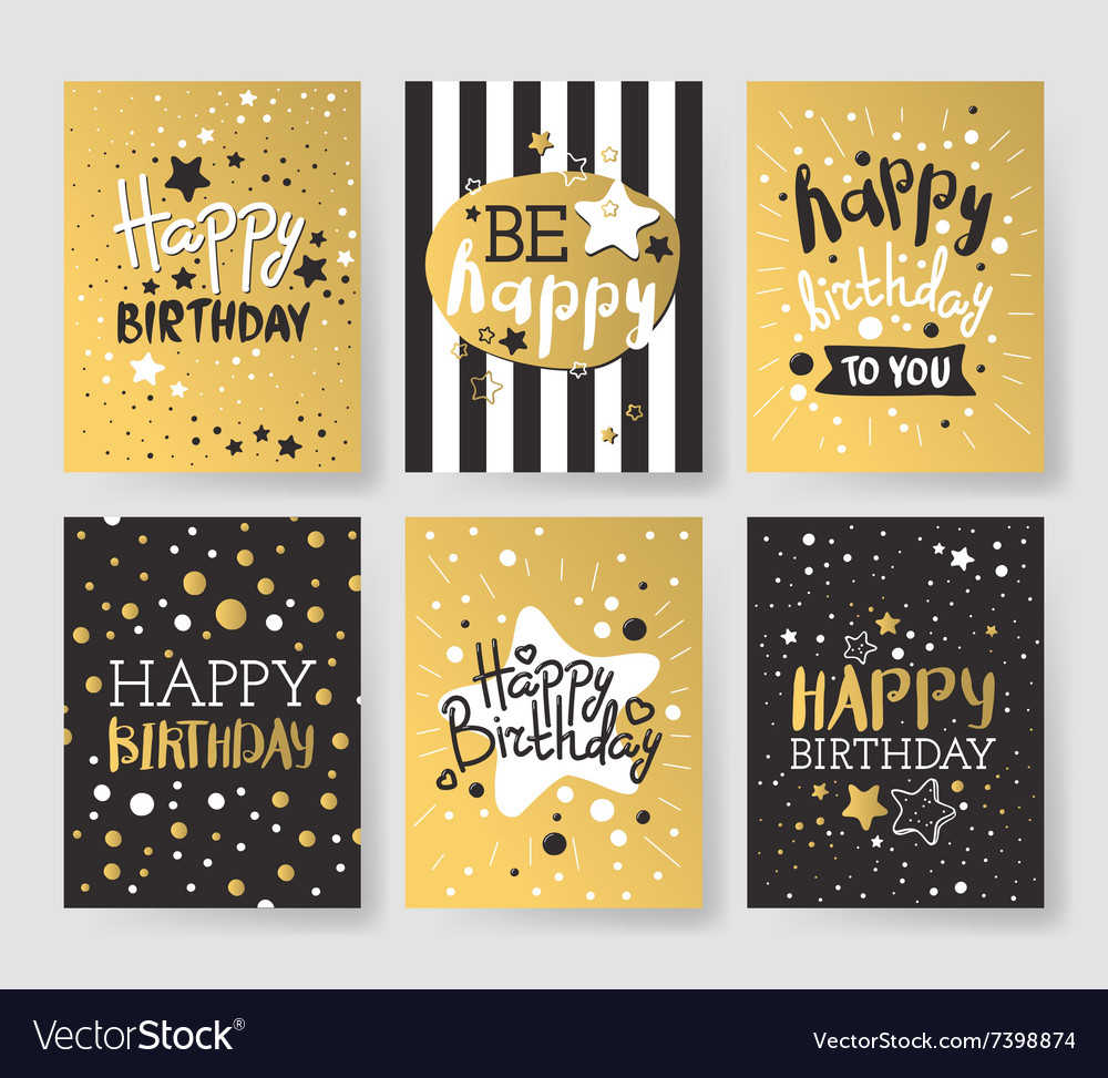 Set of beautiful birthday invitation cards Vector Image