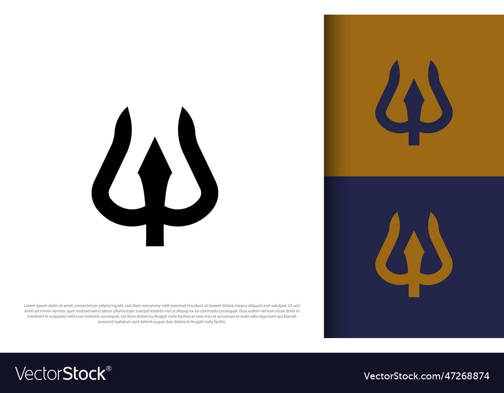 Simple trident poseidon company logo design