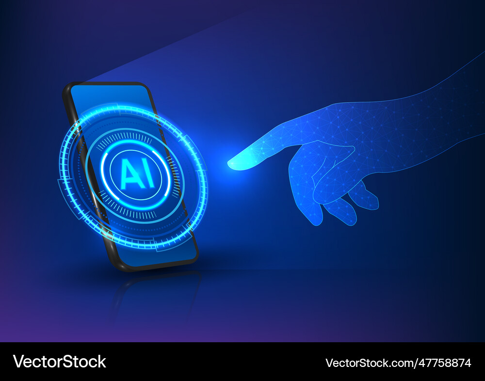 Smartphone empowered with artificial intelligence Vector Image