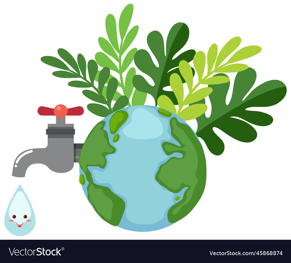 World earth day concept with plants growing Vector Image