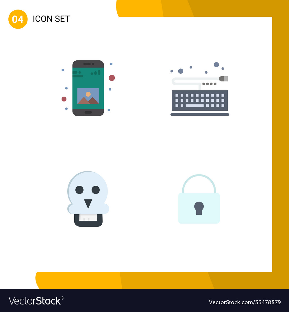 4 universal flat icons set for web and mobile