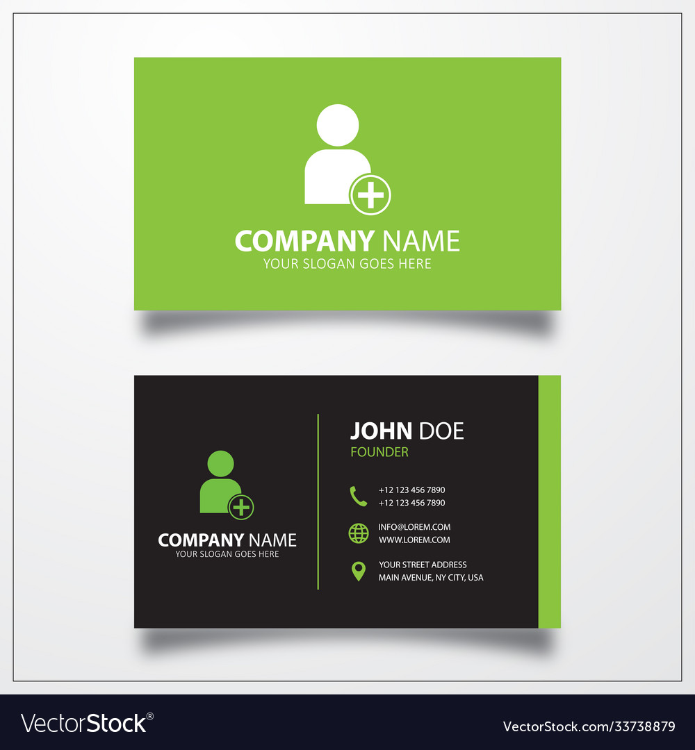 Add user account icon business card template