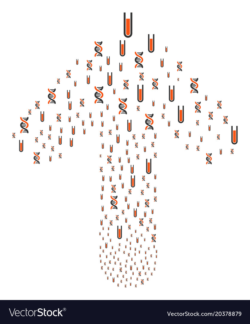 Ahead target arrow shape with dna analysis