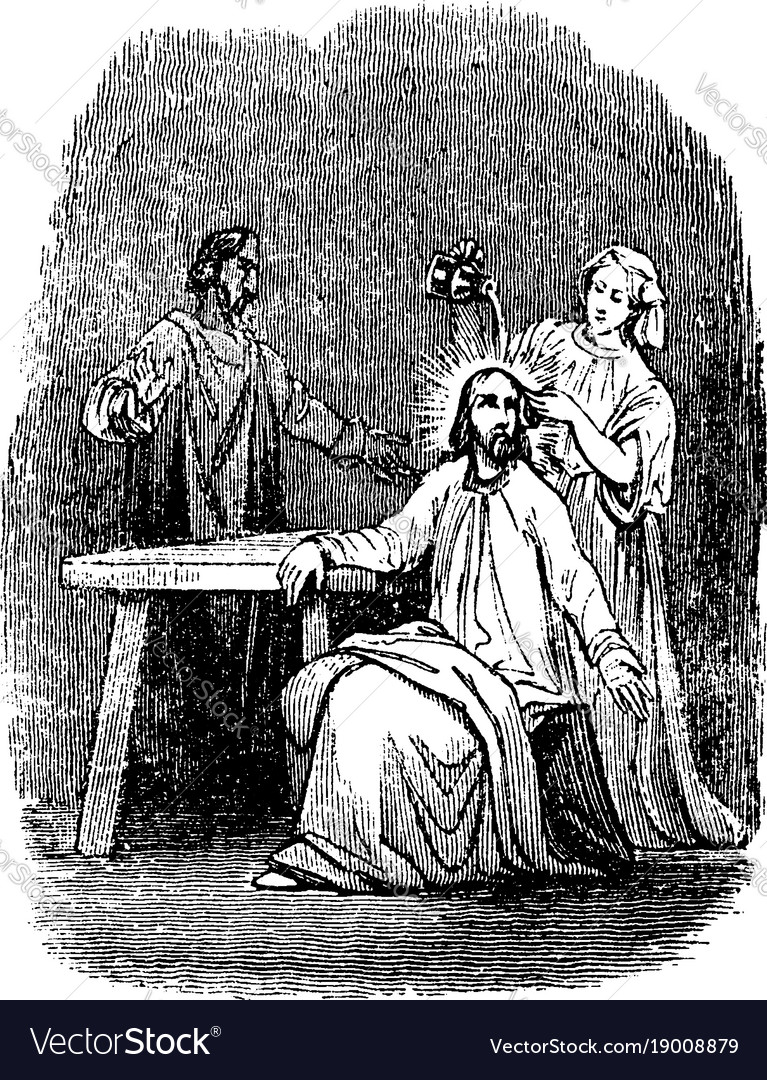 Anointing of jesus by a woman at bethany vintage