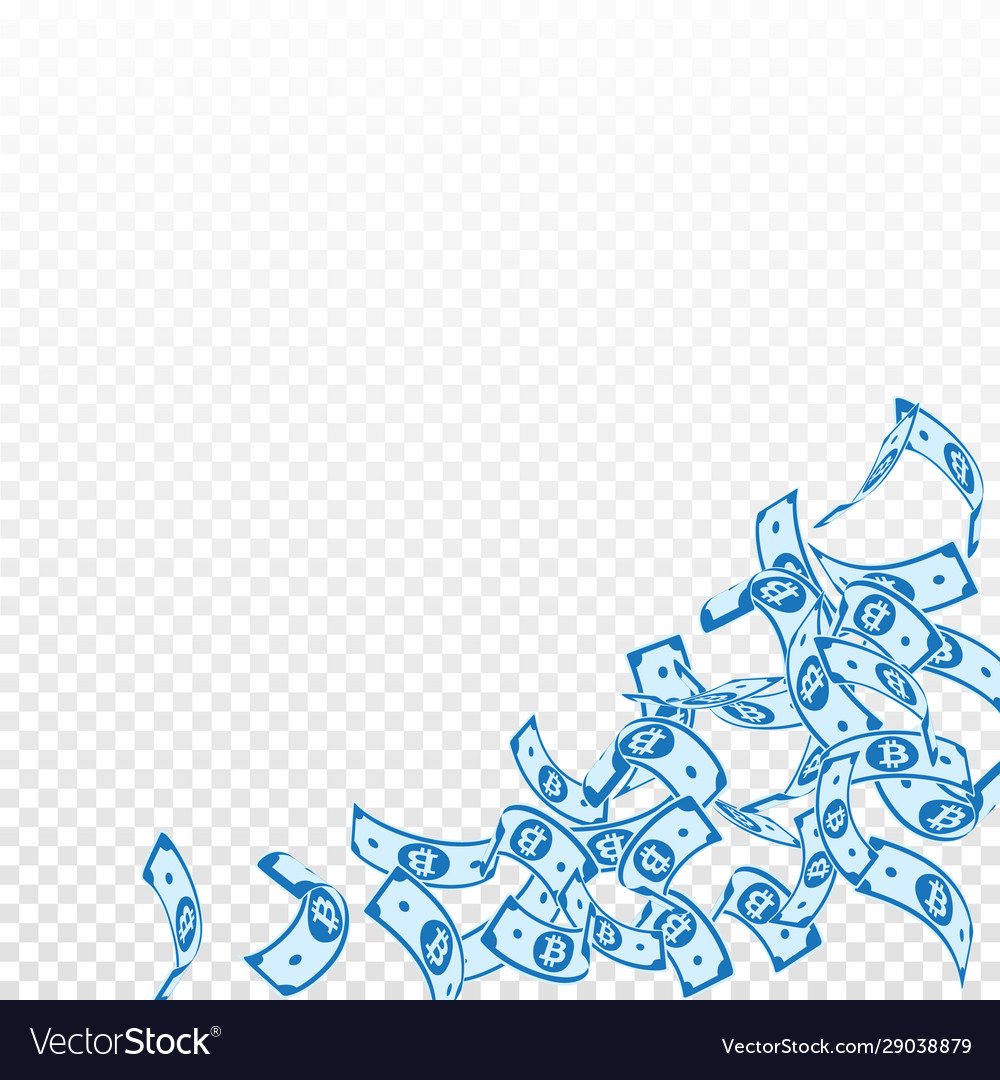 Bitcoin internet currency notes falling floating