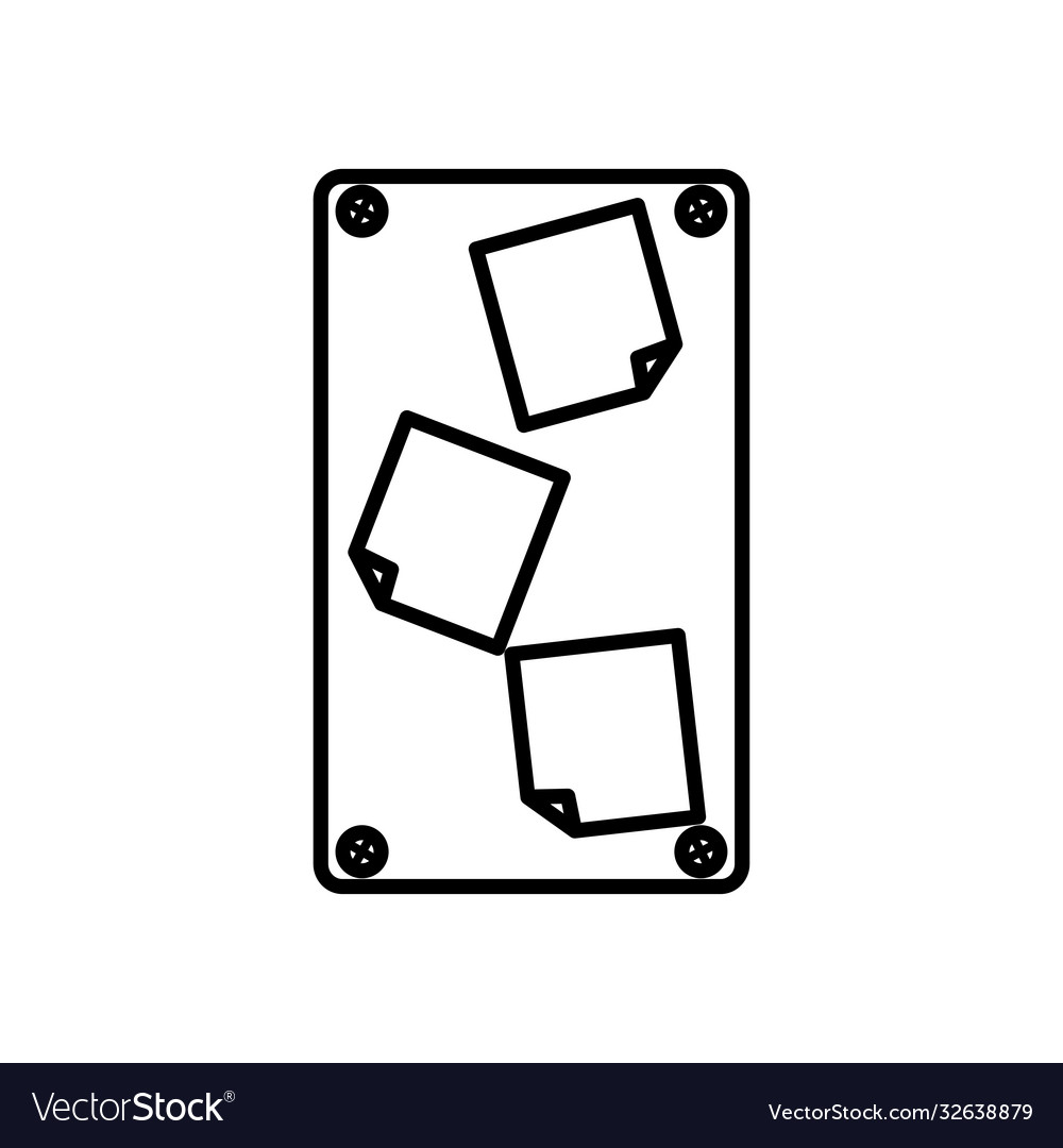 Board with sticky notes icon line style vector image Board with sticky notes icon line style