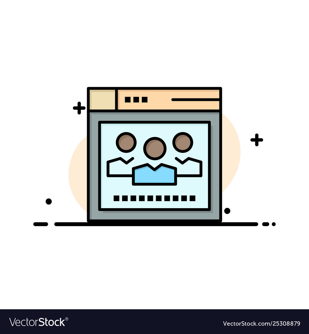 Browser network web education business flat line