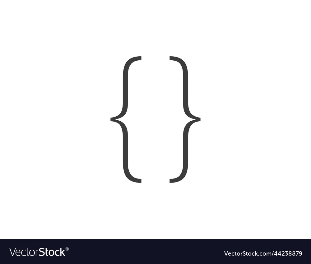 Curly brace bracket code icon