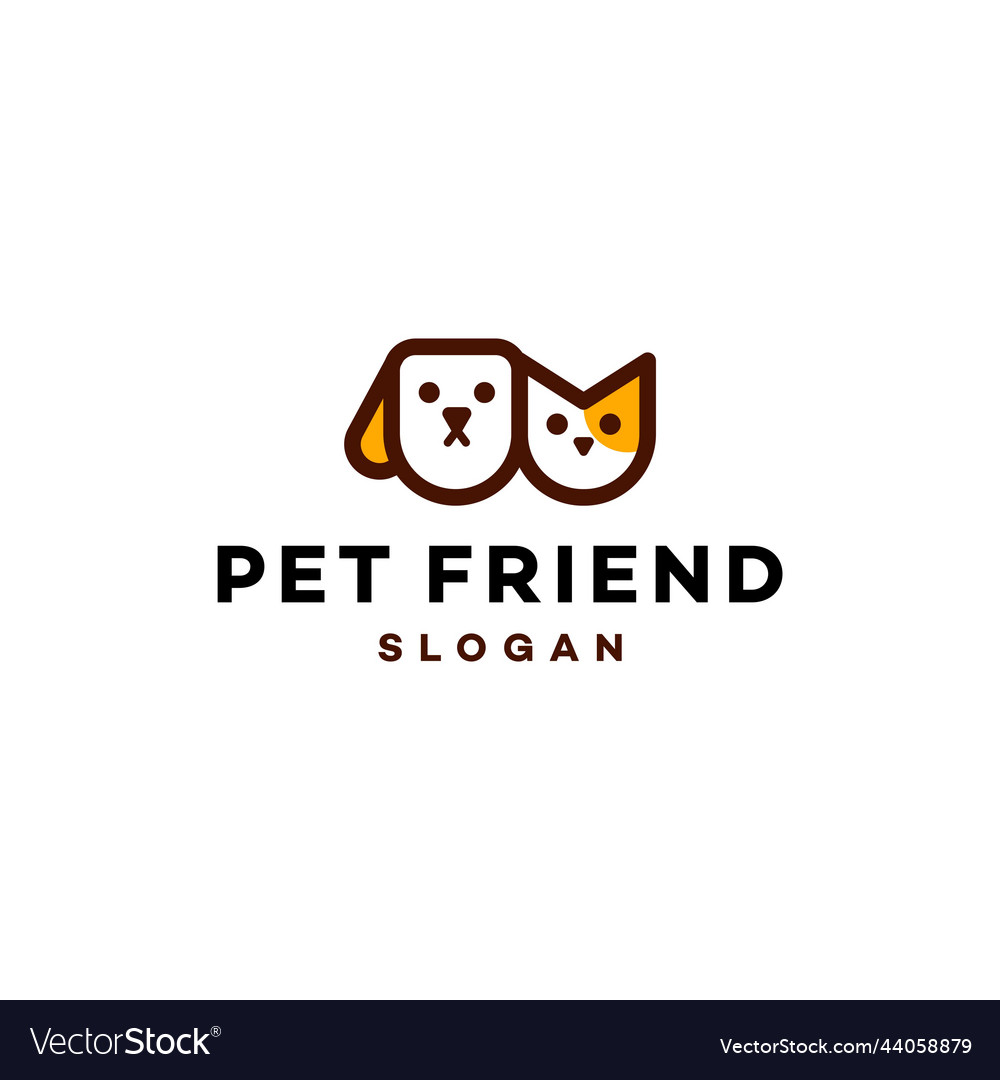 Cute Dog and Cat Cartoon Friends