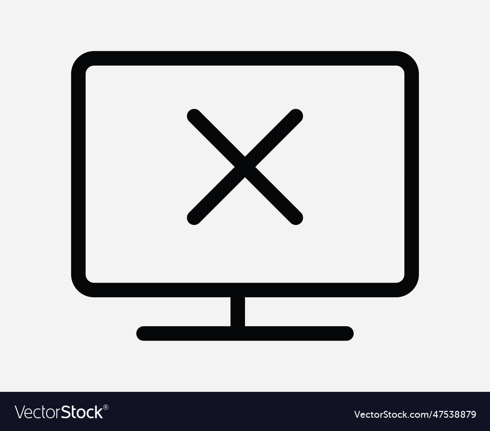 Display screen off icon computer monitor pc error