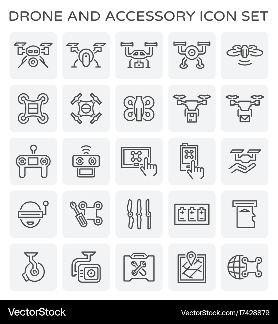 Drone accessory icon Royalty Free Vector Image