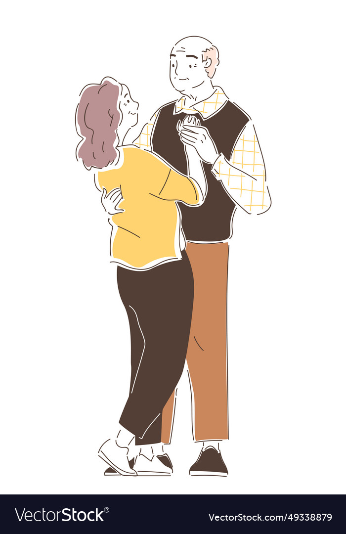 Elderly couples dancing doodle