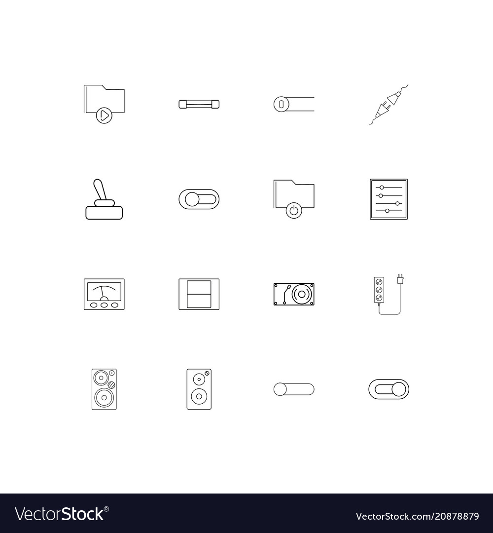 Electrical linear thin icons set outlined simple