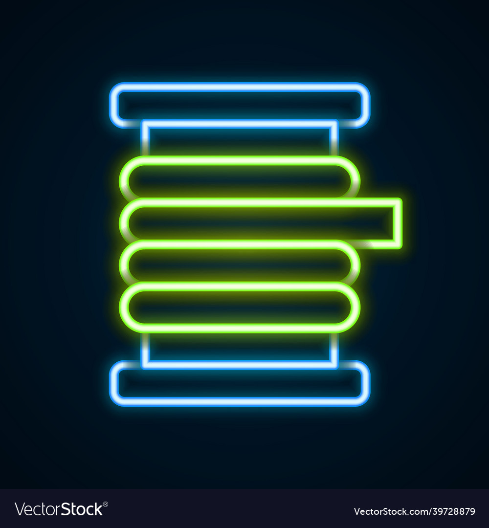 Glowing neon line wire electric cable on a reel Vector Image